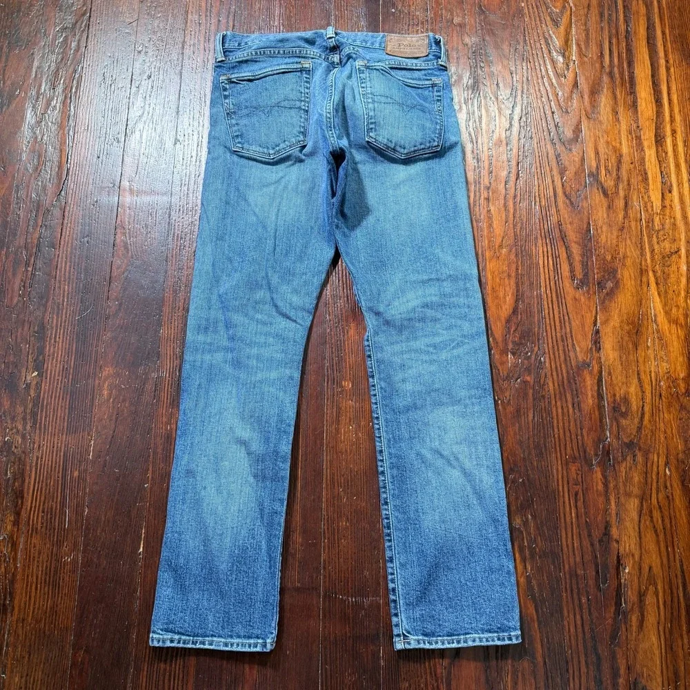 Polo Ralph Lauren Jeans Mens‎ 29x30 Blue Varick Slim Straight Button Fly Faded
